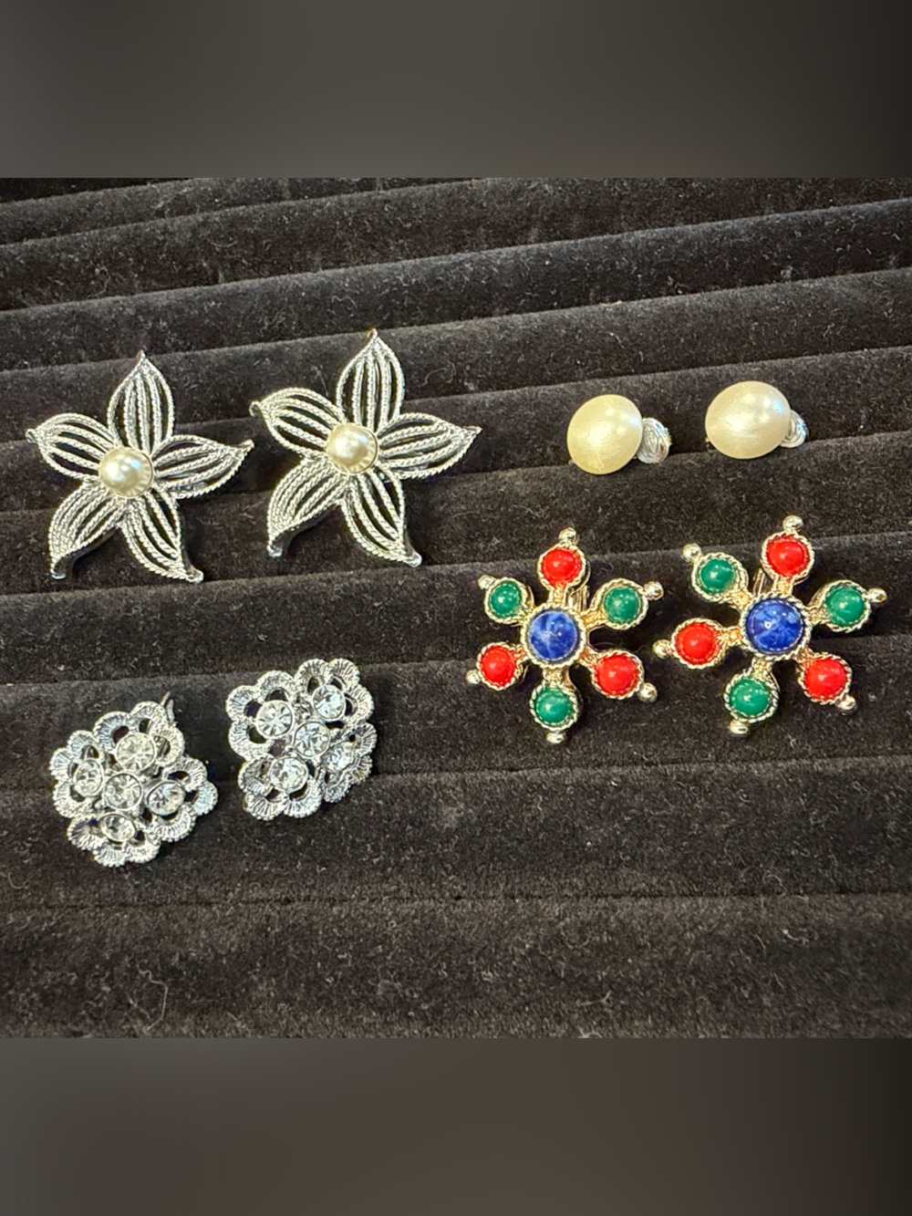 MCM Signed Sarah Coventry Clip On Cocktail Earrings